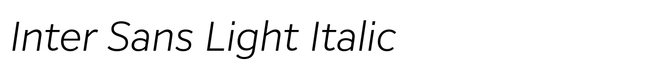 Inter Sans Light Italic